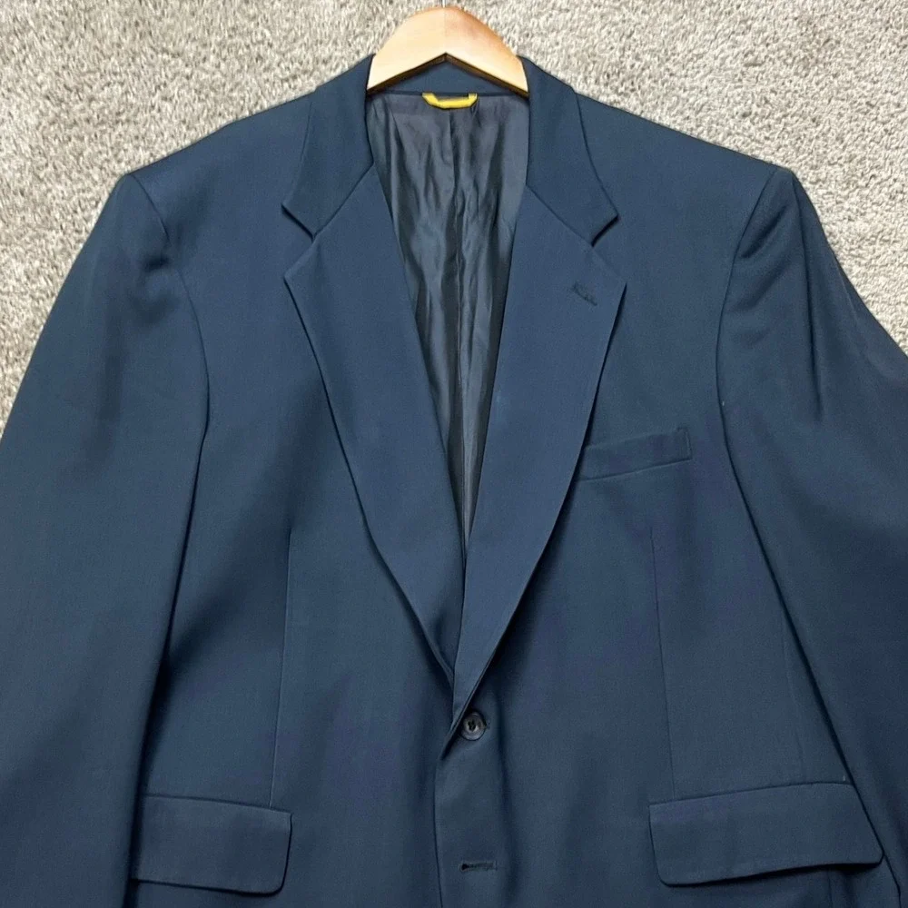 VTG 80s 90s Kuppenheimer Premier Edition Blazer Mens 48R Navy Blue 2-Button USA